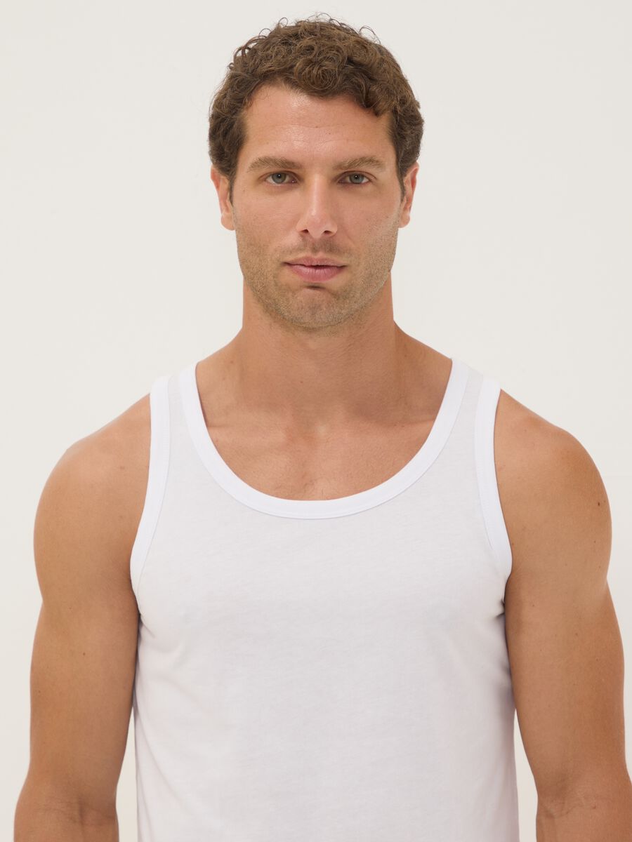 Three-pack of white organic cotton vests_0
