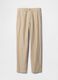 Regular beige trousers in linen and cotton_4