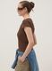 Brown stretch-fabric T-shirt_0