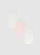 Pack of three sleeveless multicolour bodysuits in pure cotton for baby girls_1