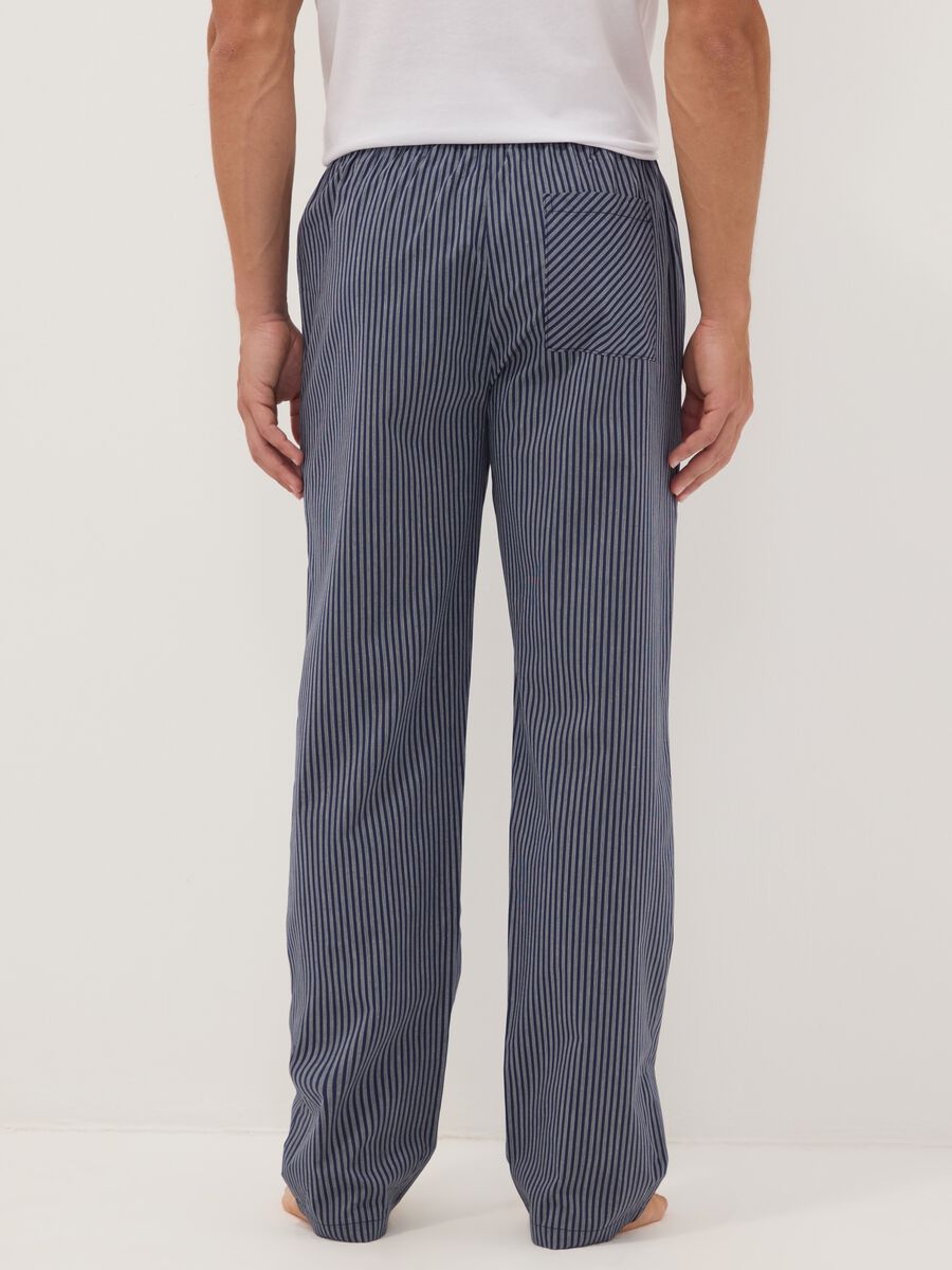 Blue striped organic cotton pyjama trousers_2