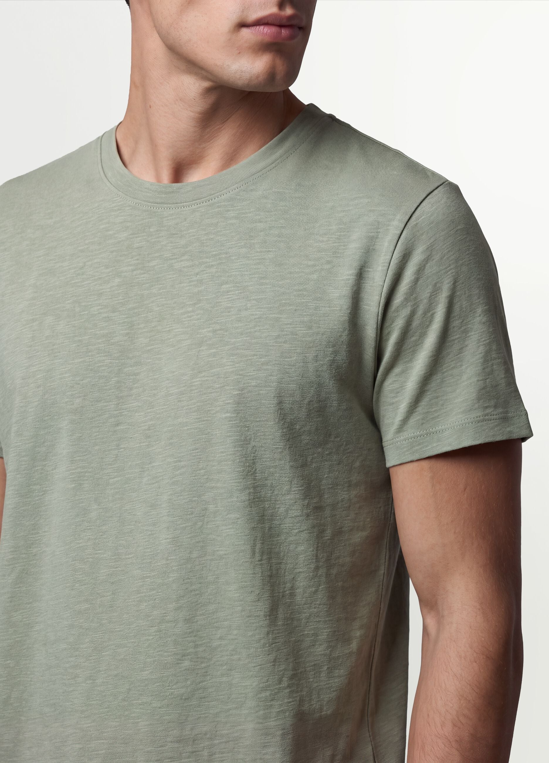 Grey regular-fit short-sleeve pure cotton T-shirt