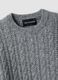 Grey crew-neck cable-knit wool-blend jumper, regular fit_1