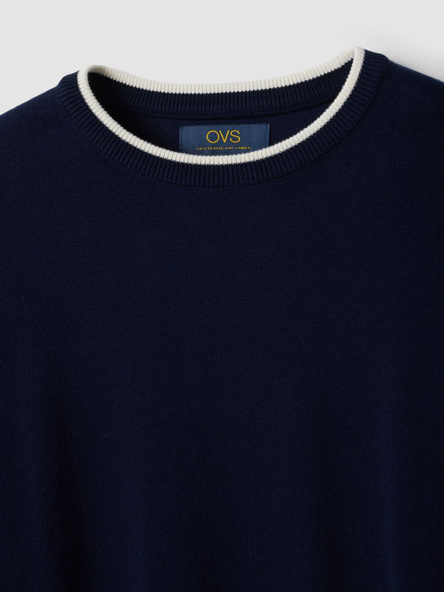 Blue crew-neck jumper in viscose blend_6
