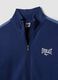 Navy full-zip cotton-blend hoodie with logo_5