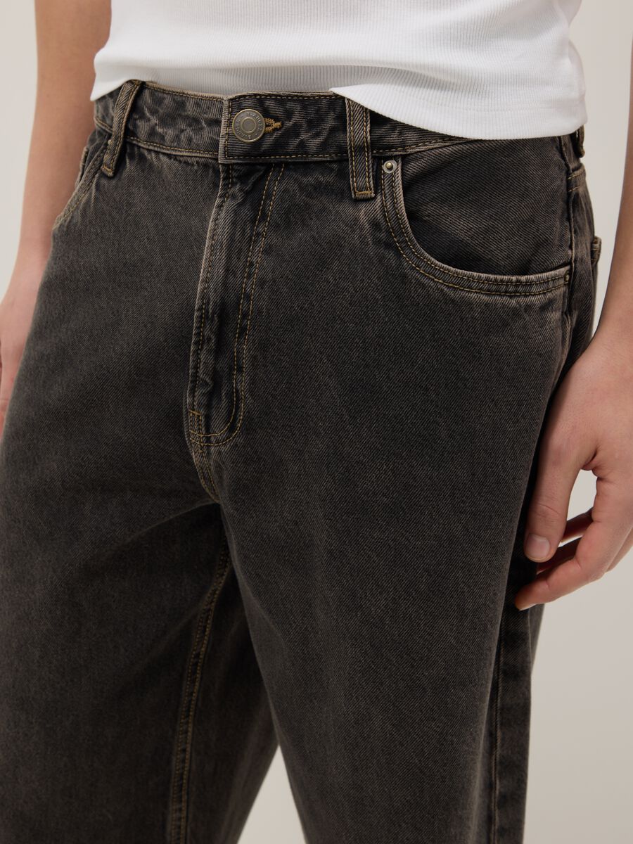 Black Baggy Cotton Jeans_4