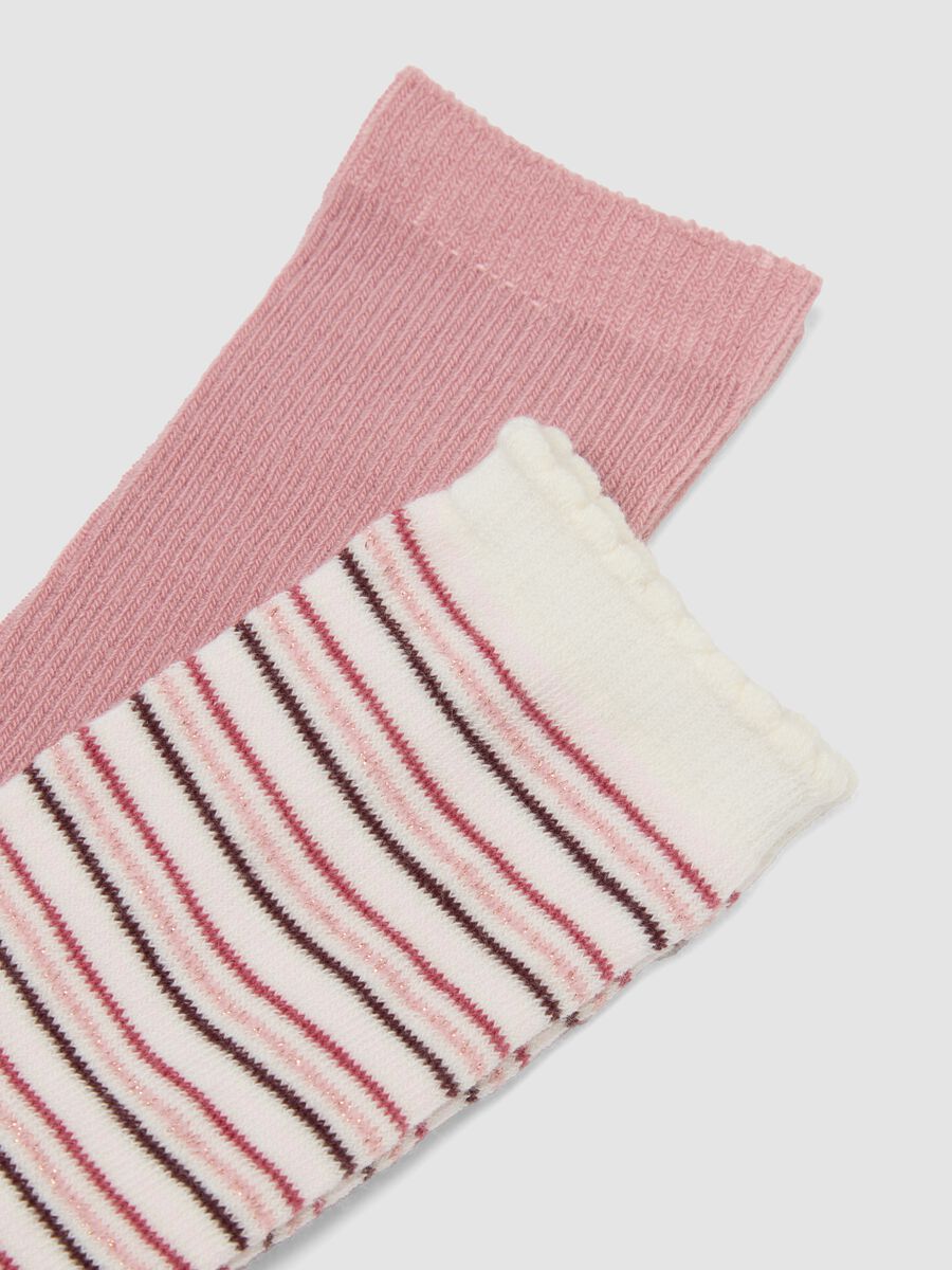 3-pack of pink long socks in stretch organic cotton_2