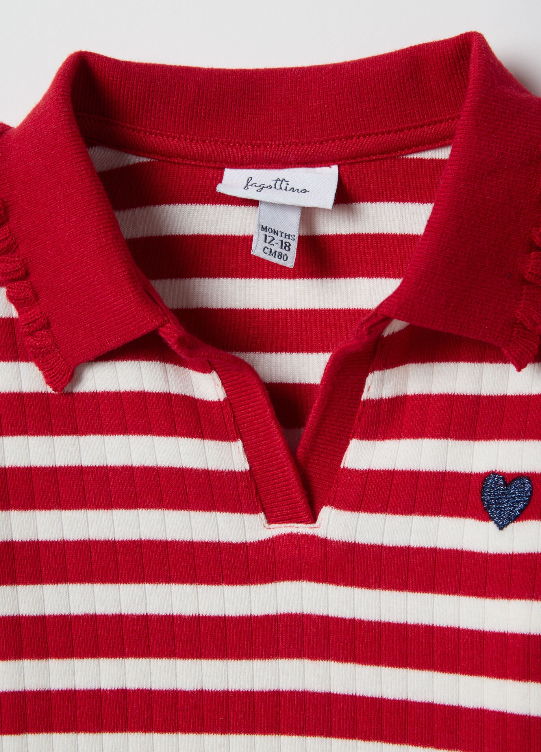 Multicolour cotton blend regular fit polo with bowling collar for girls