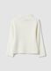 White ribbed viscose-blend crew-neck top, regular fit_1