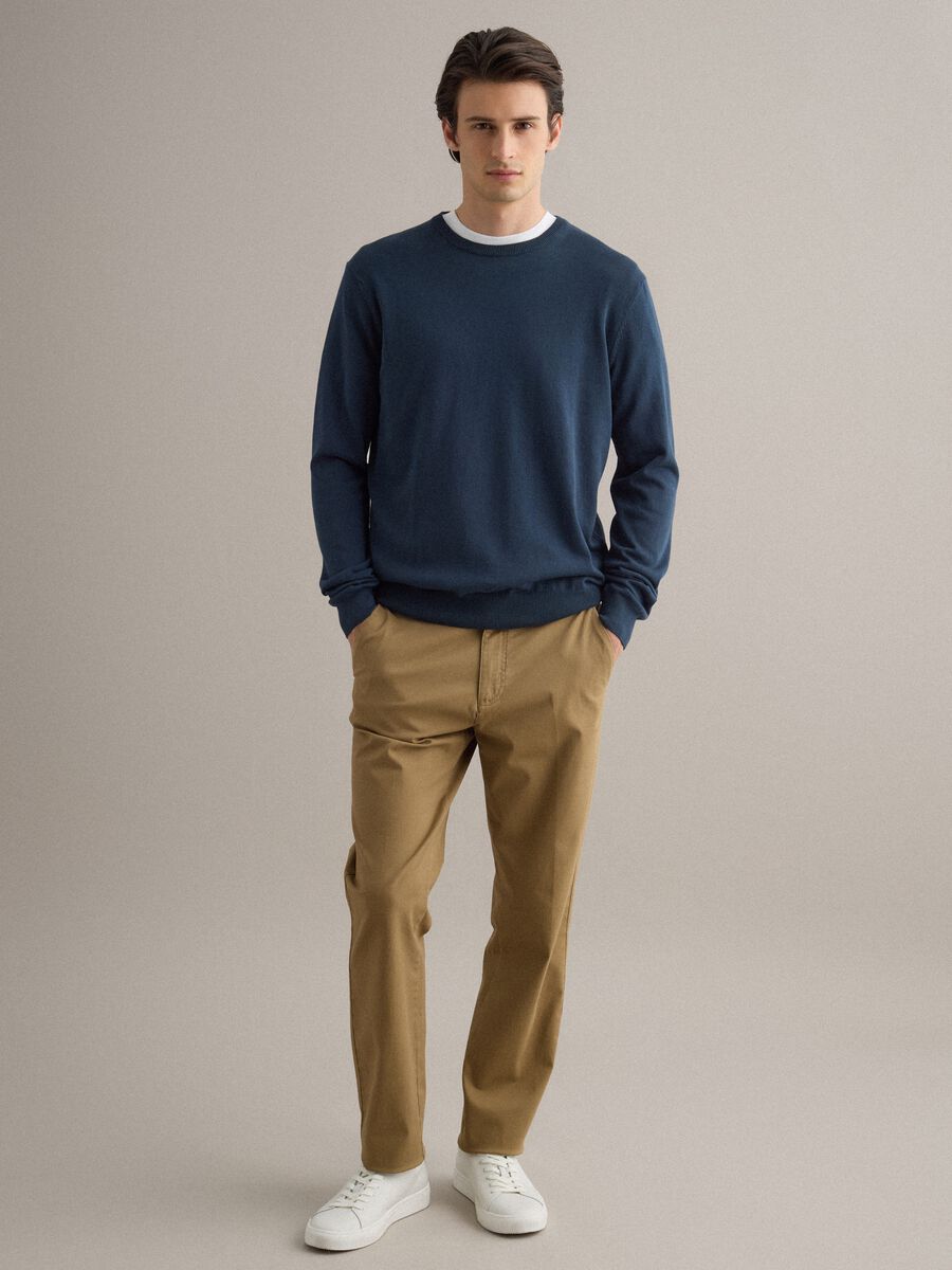 Blue Cotton Jumper, Regular Fit_1