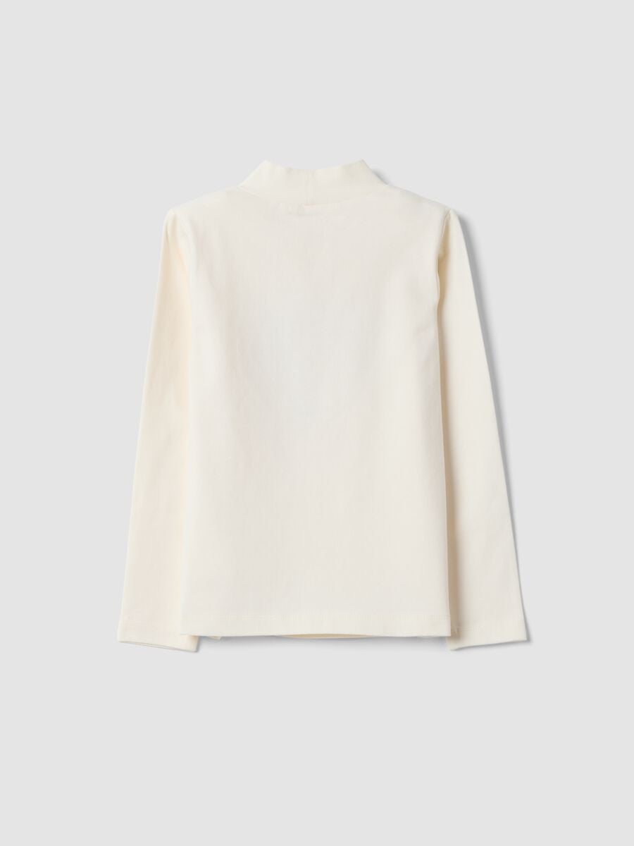 White stretch cotton Minnie print T-shirt_1