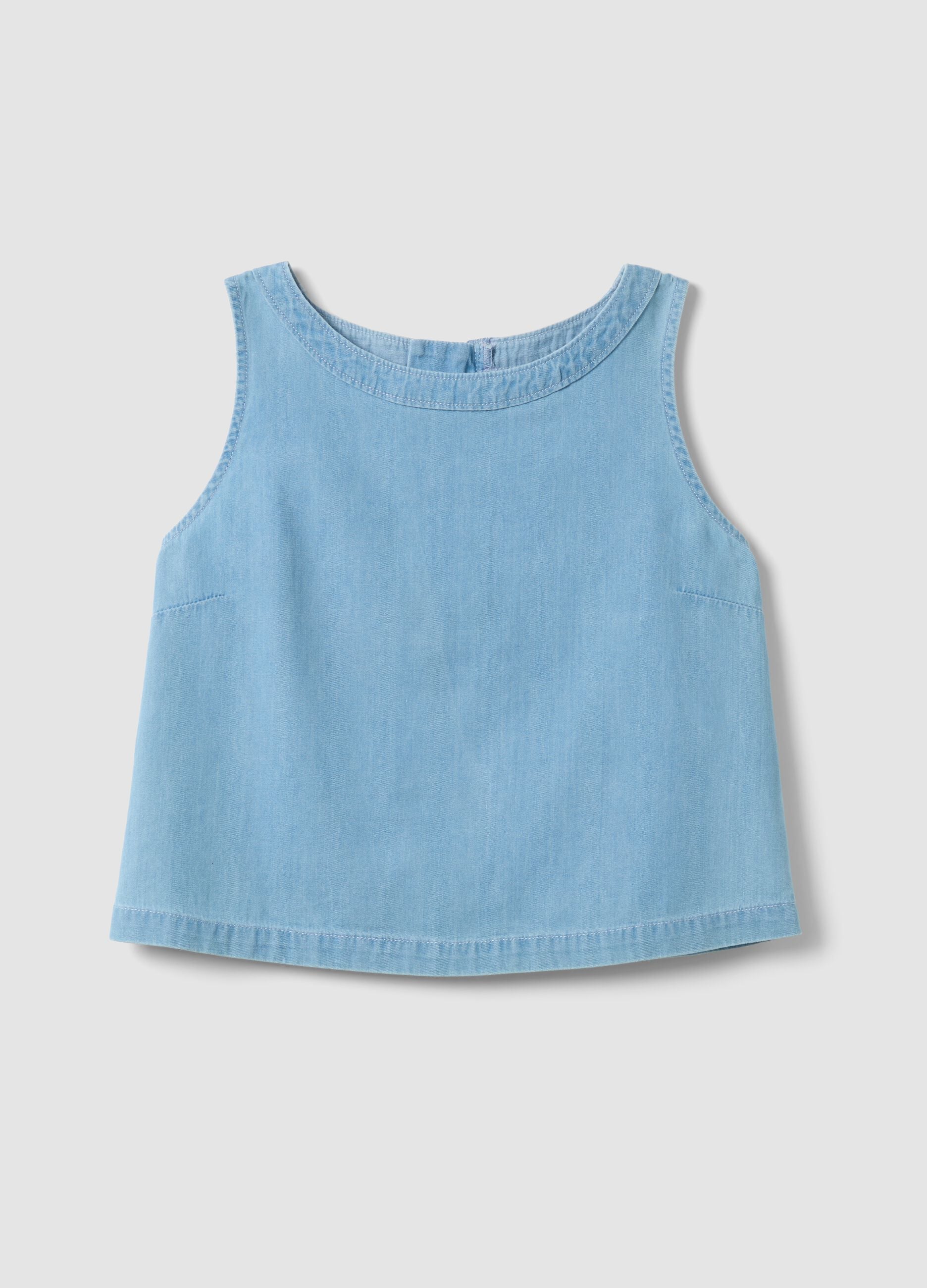 Blue pure cotton blouse