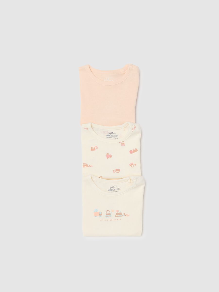Tripack body a maniche corte multicolor da neonato in puro cotone_3