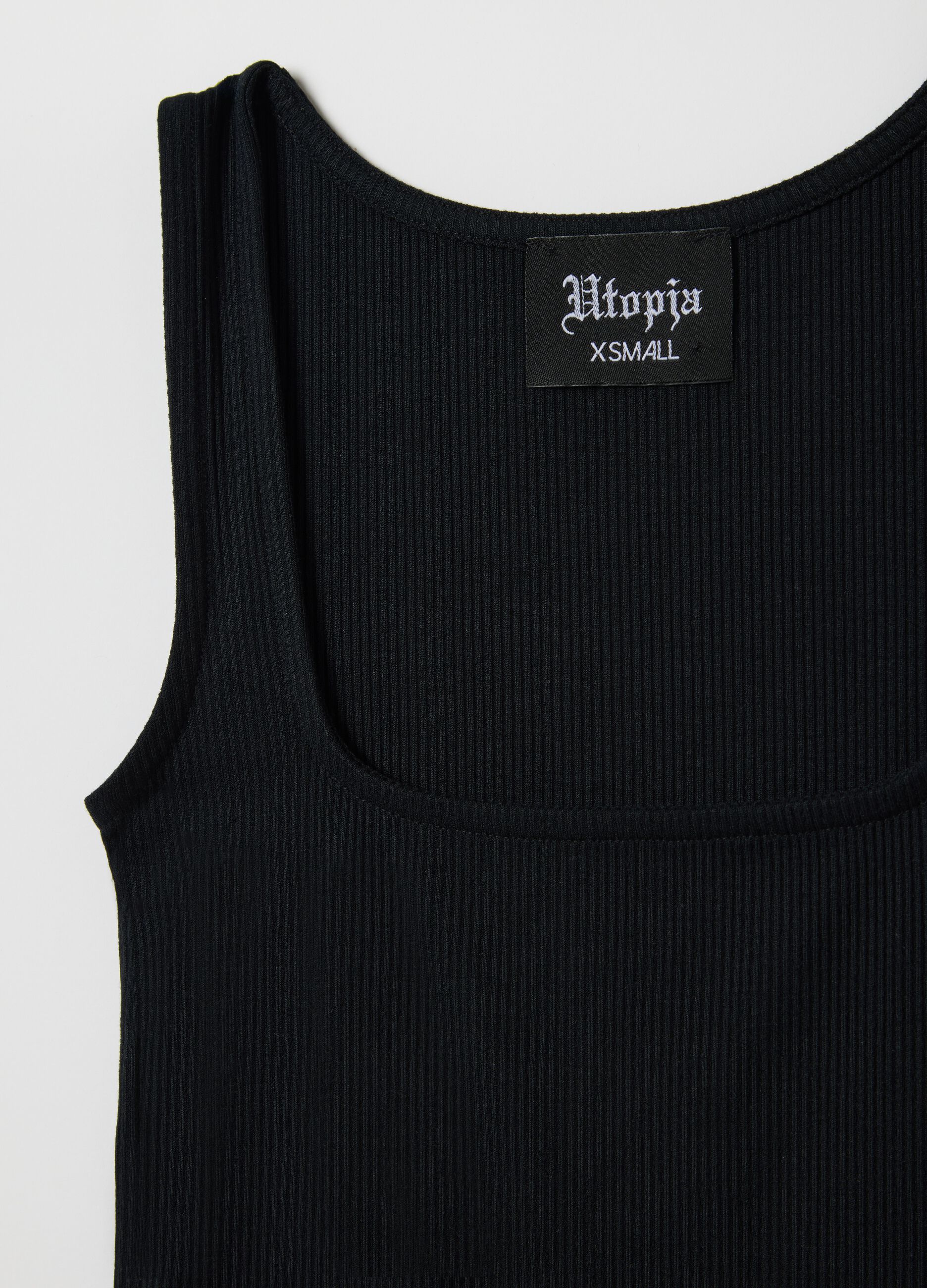 Vest Top Square Neck Black