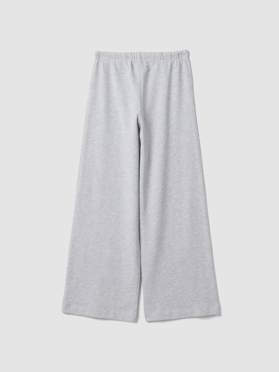 Grey cotton and viscose blend culotte-fit joggers for girls_5