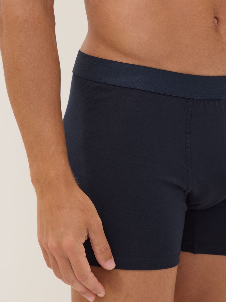 Pack of 3 blue midi boxer briefs in organic cotton_3
