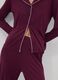 Purple pure viscose pyjamas with V-neck and contrast piping_2