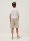 Beige pure cotton shorts with elasticated waist_1