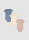 Pack of 3 Multicolour Short-Sleeve Organic Cotton Bodysuits for Babies_0