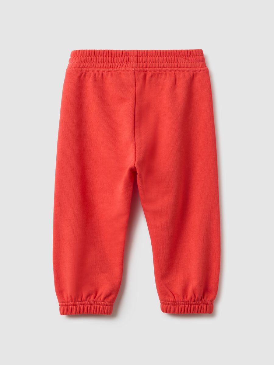 Pantaloni jogger arancioni da bimba in puro cotone regular fit_1