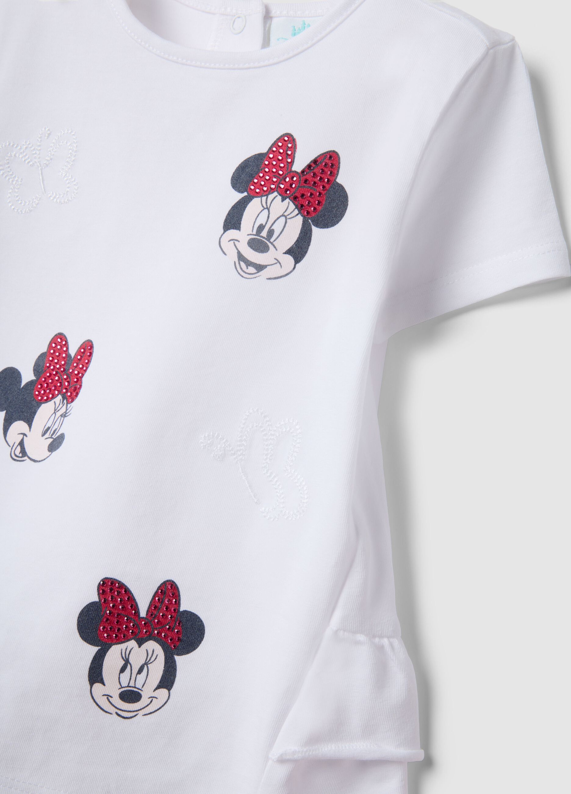 Set maglia di Minnie pantalone in cotone elasticizzato multicolor da bimba