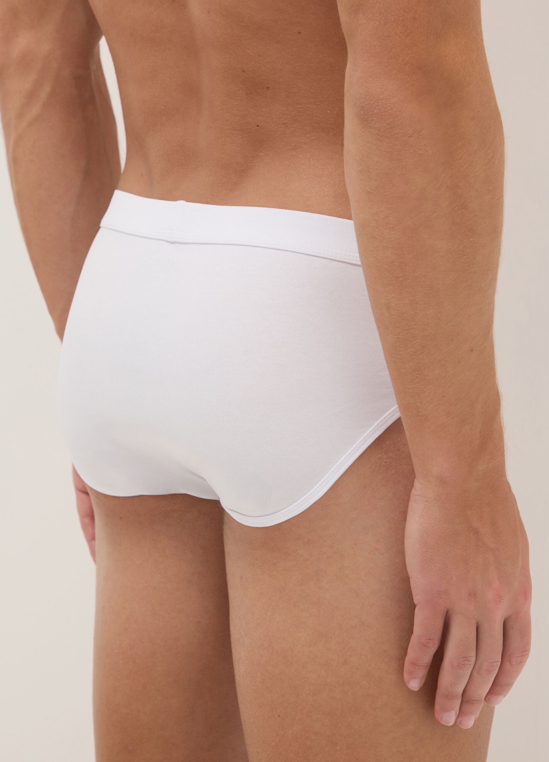 Regular fit white briefs twin pack in stretch cotton