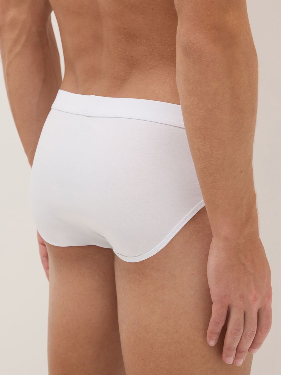 Regular fit white briefs twin pack in stretch cotton_2