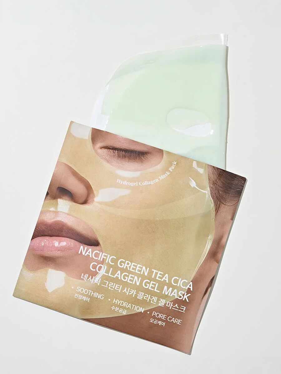 Maschera in idrogel - estratto di t&egrave; verde, complesso di cica e collagene idrosolubile - Skincare Coreana_0