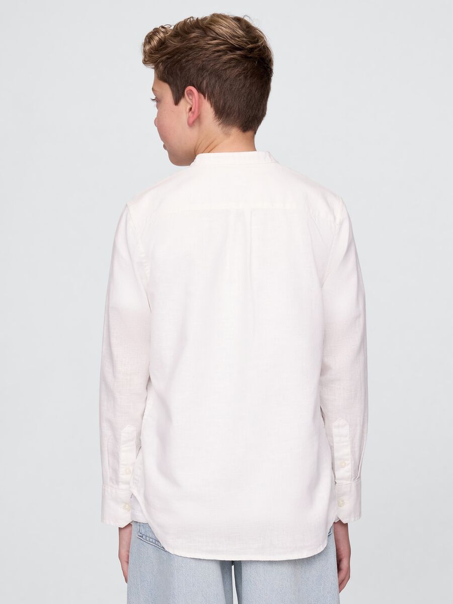 GAP Kids Long Sleeve White Linen and Cotton Shirt_2