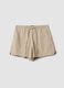 Beige stretch cotton shorts_4