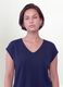 Blue pure viscose V-neck T-shirt, regular fit_3