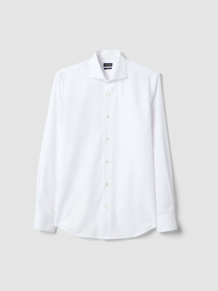 Camicia in puro cotone bianca slim fit_4