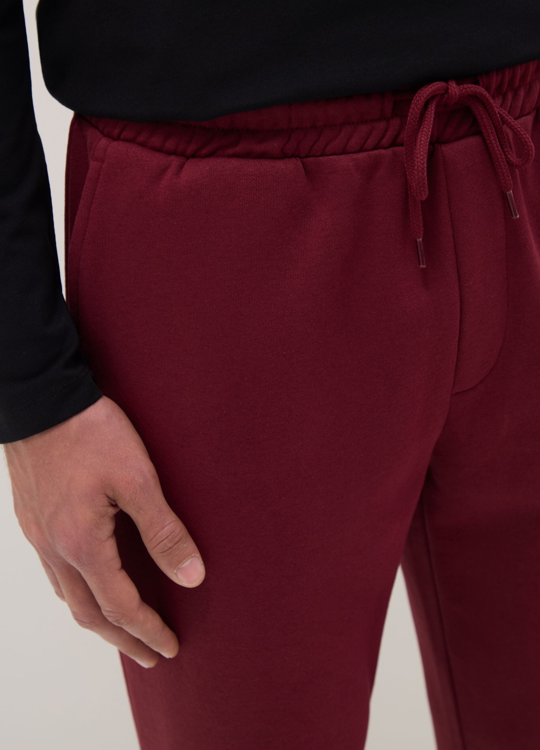 Red regular fit jogger trousers in cotton blend