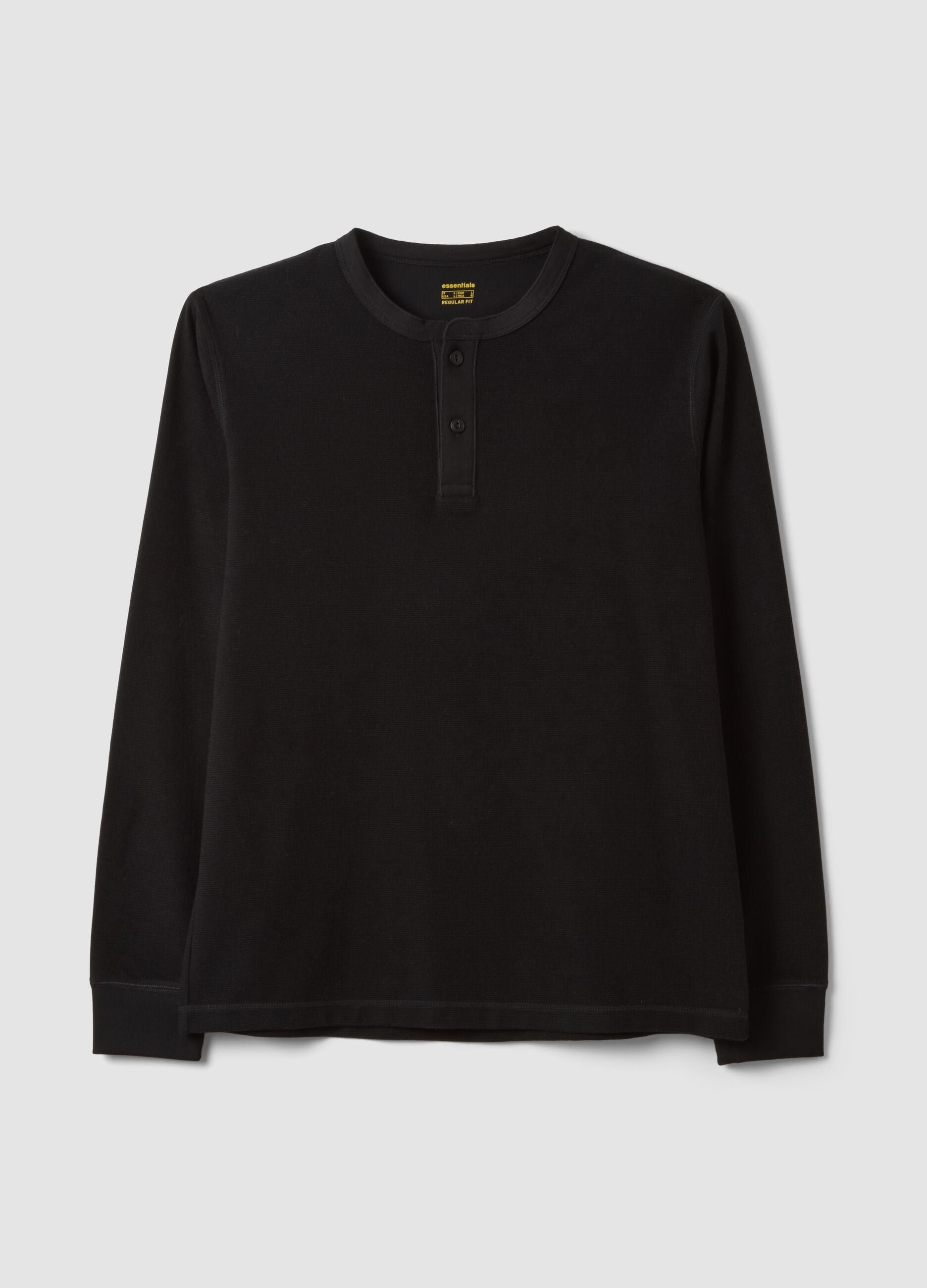 Black regular-fit honeycomb viscose-blend T-shirt