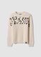 Beige oversized cotton-blend ribbed crew-neck top for boys_4