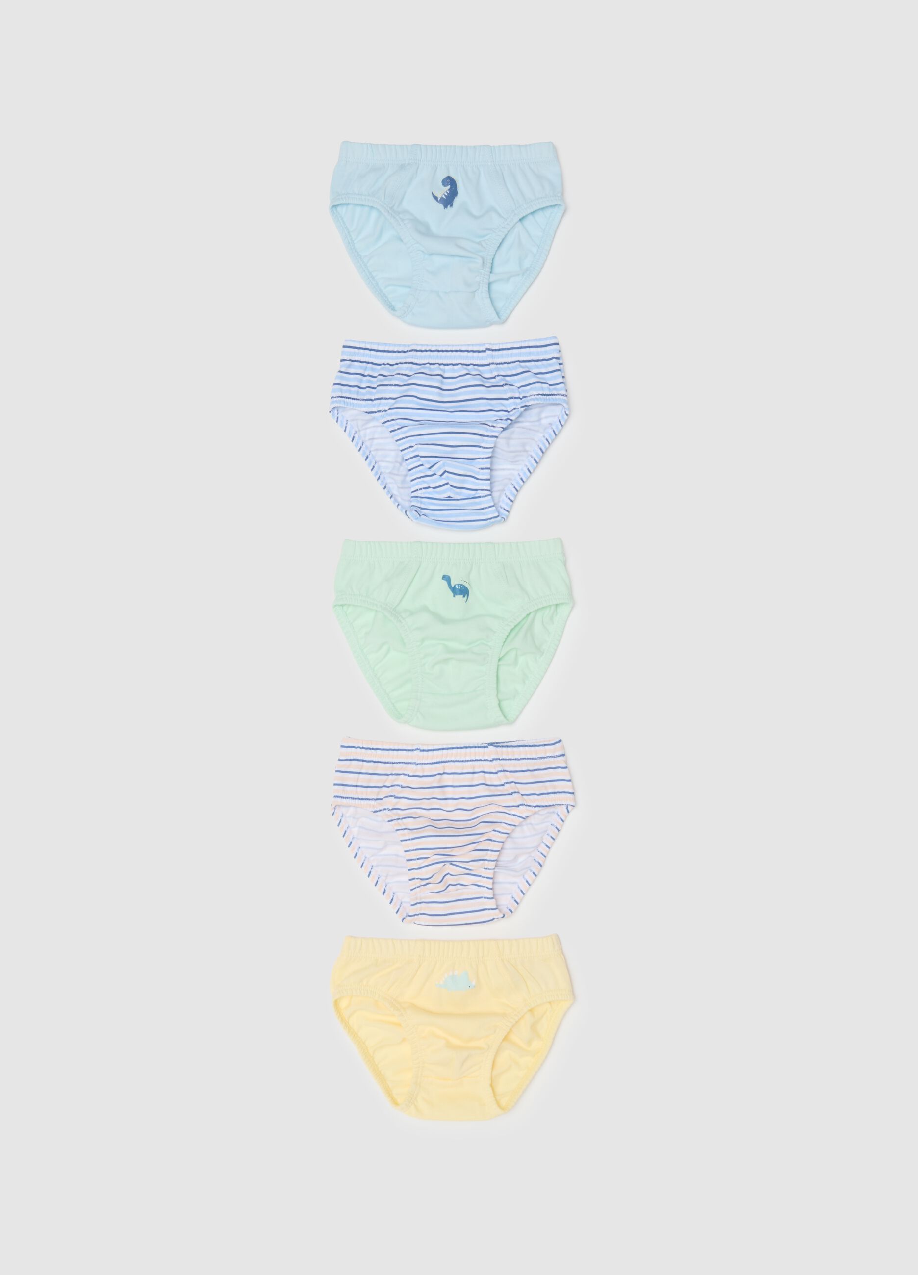 Multipack of multicoloured pure cotton regular fit panties for newborns