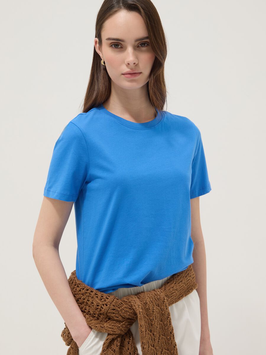 Blue short-sleeve organic cotton T-shirt_2