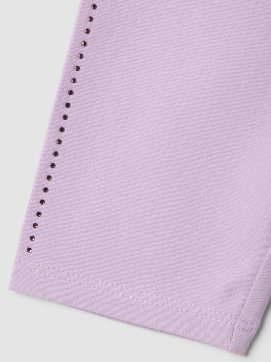 Leggings rosa in cotone organico elasticizzato da bimba slim fit_3
