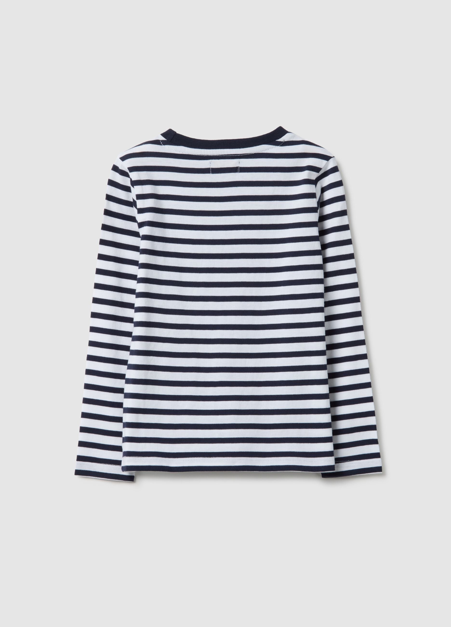 Multicolour Striped Cotton Long Sleeve T-Shirt - Regular Fit