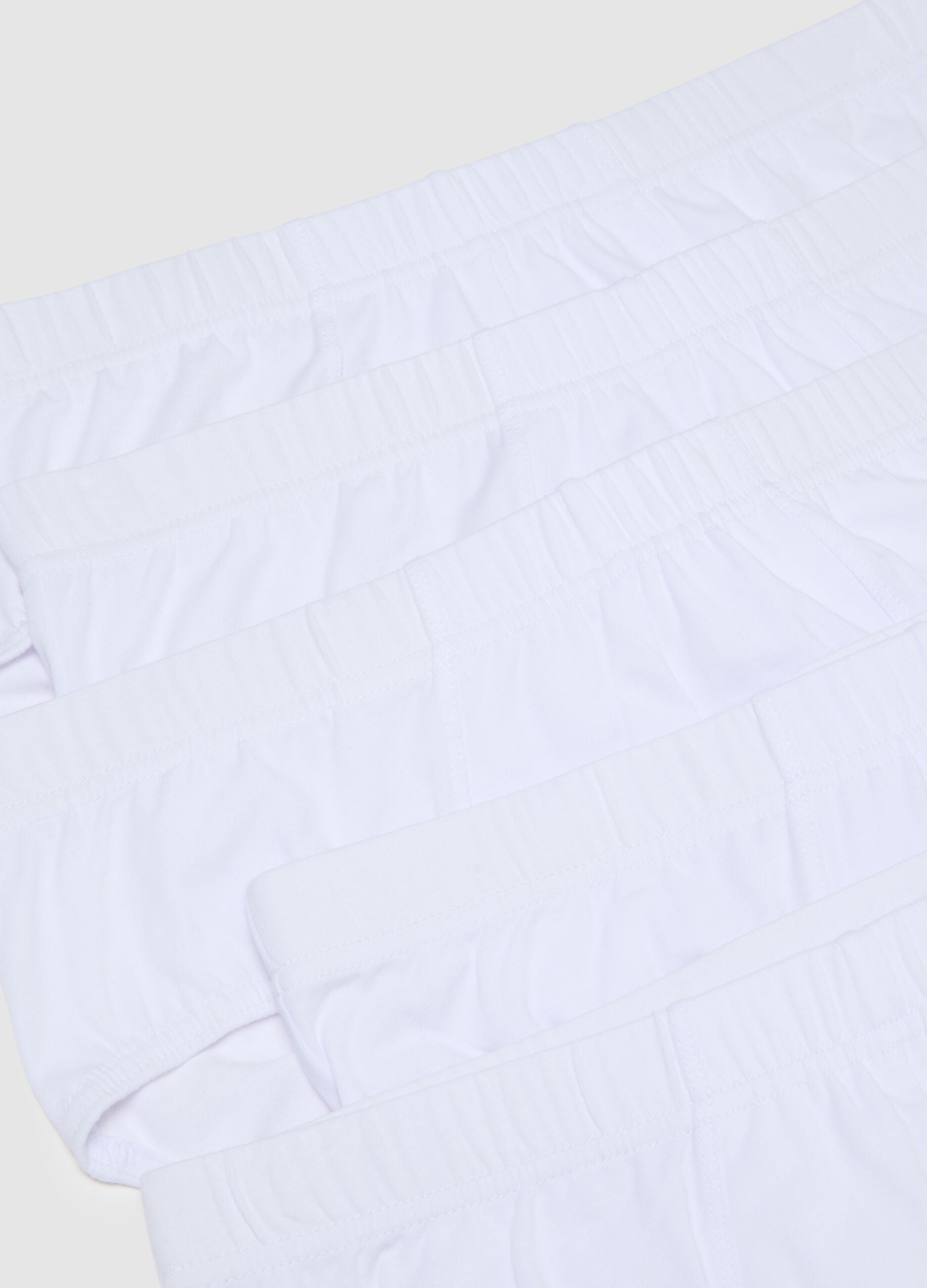 Multipack regular fit white cotton stretch briefs