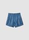 Blue pure lyocell cargo shorts for girls, regular fit_4