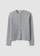 Grey crew-neck cardigan in lyocell and wool blend, oversized fit_4