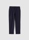 Regular fit blue stretch cotton chino trousers_4
