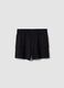 Girls' black cotton blend cargo shorts relaxed fit_4