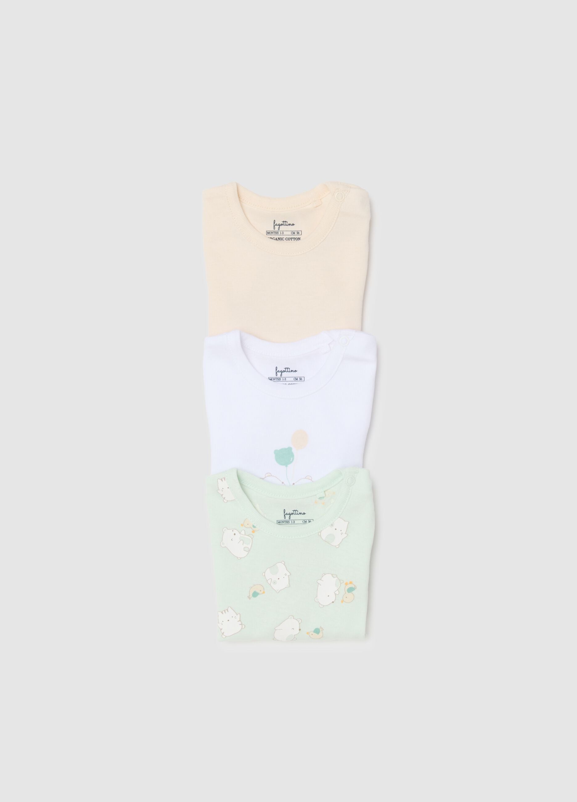 Newborn Multicolour Cotton Bodysuit Tripack