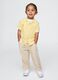 Beige linen and cotton trousers for boys_0