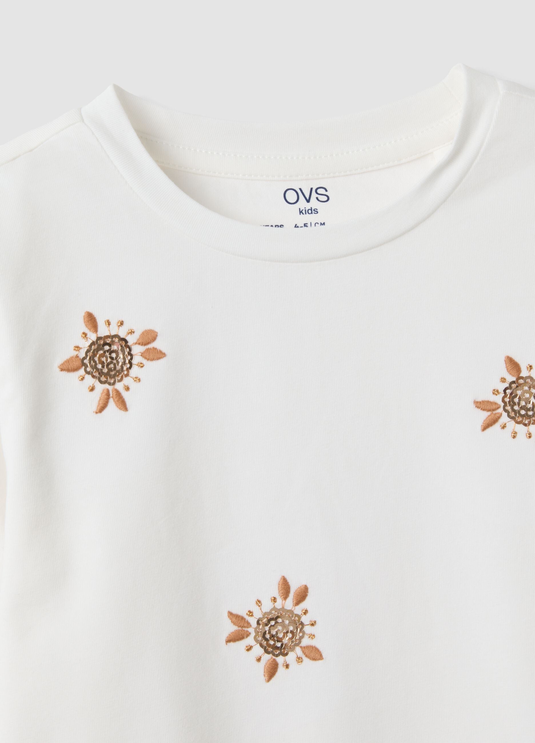 White stretch cotton crew-neck T-shirt