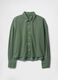 Green cotton cropped shirt_3