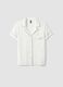 Regular fit white stretch viscose blend pyjama top_4
