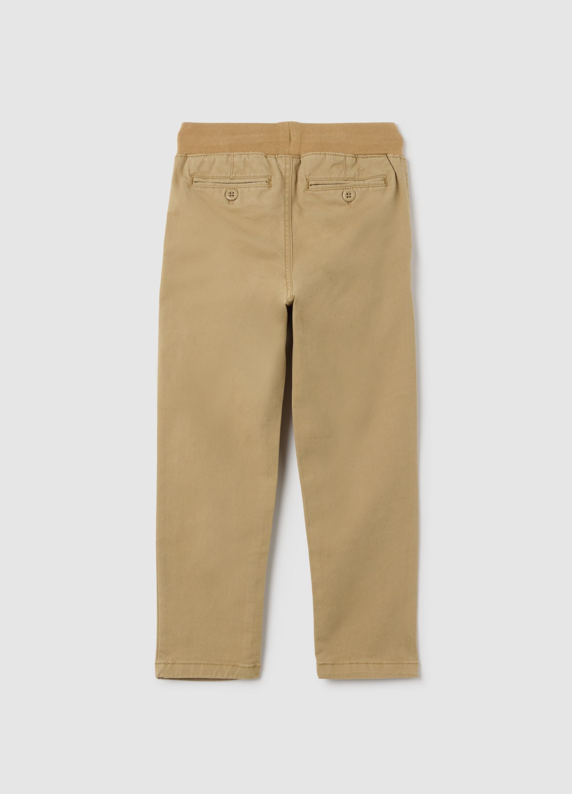 Pull-on trousers with drawstring
